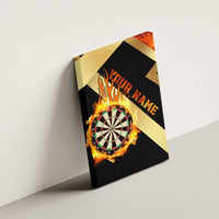 Flaming Dartboard Darts Canvas Wall Art Personalized Bold Geometric Patterns - Wonder Print Shop