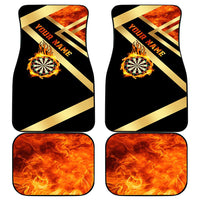 Flaming Dartboard Darts Car Mats Personalized Bold Geometric Patterns - Wonder Print Shop