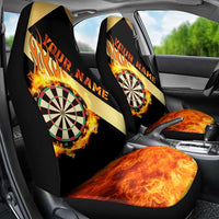 Flaming Dartboard Darts Car Seat Cover Personalized Bold Geometric Patterns - Wonder Print Shop