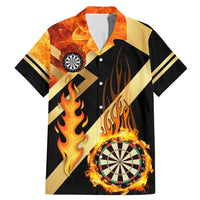 Flaming Dartboard Darts Family Matching Mermaid Dress and Hawaiian Shirt Personalized Bold Geometric Patterns - Wonder Print Shop