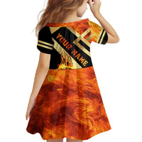 Flaming Dartboard Darts Family Matching Summer Maxi Dress and Hawaiian Shirt Personalized Bold Geometric Patterns - Wonder Print Shop