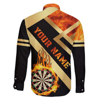 Flaming Dartboard Darts Family Matching Summer Maxi Dress and Hawaiian Shirt Personalized Bold Geometric Patterns - Wonder Print Shop