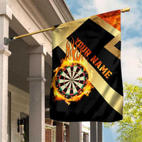Flaming Dartboard Darts Garden Flag Personalized Bold Geometric Patterns - Wonder Print Shop