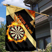Flaming Dartboard Darts Garden Flag Personalized Bold Geometric Patterns - Wonder Print Shop