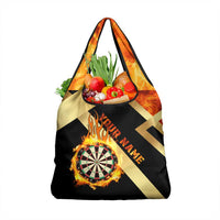 Flaming Dartboard Darts Grocery Bag Personalized Bold Geometric Patterns - Wonder Print Shop