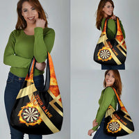Flaming Dartboard Darts Grocery Bag Personalized Bold Geometric Patterns - Wonder Print Shop