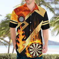 Flaming Dartboard Darts Hawaiian Shirt Personalized Bold Geometric Patterns - Wonder Print Shop