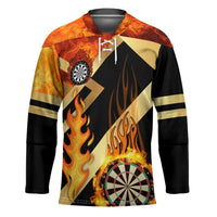 Flaming Dartboard Darts Hockey Jersey Personalized Bold Geometric Patterns - Wonder Print Shop