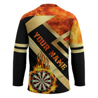 Flaming Dartboard Darts Hockey Jersey Personalized Bold Geometric Patterns - Wonder Print Shop