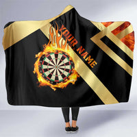 Flaming Dartboard Darts Hooded Blanket Personalized Bold Geometric Patterns - Wonder Print Shop