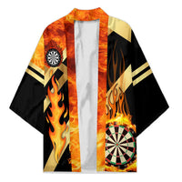 Flaming Dartboard Darts Kimono Personalized Bold Geometric Patterns - Wonder Print Shop