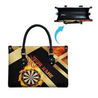 Flaming Dartboard Darts Leather Bag Personalized Bold Geometric Patterns - Wonder Print Shop