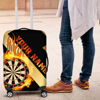 Flaming Dartboard Darts Luggage Cover Personalized Bold Geometric Patterns - Wonder Print Shop