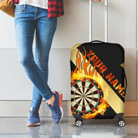 Flaming Dartboard Darts Luggage Cover Personalized Bold Geometric Patterns - Wonder Print Shop