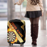 Flaming Dartboard Darts Luggage Cover Personalized Bold Geometric Patterns - Wonder Print Shop