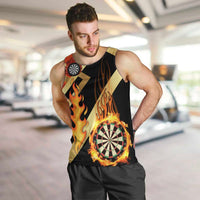 Flaming Dartboard Darts Men Tank Top Personalized Bold Geometric Patterns - Wonder Print Shop