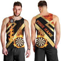 Flaming Dartboard Darts Men Tank Top Personalized Bold Geometric Patterns - Wonder Print Shop