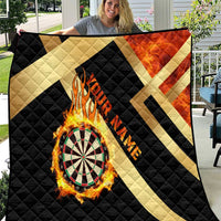 Flaming Dartboard Darts Quilt Personalized Bold Geometric Patterns - Wonder Print Shop