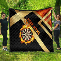 Flaming Dartboard Darts Quilt Personalized Bold Geometric Patterns - Wonder Print Shop