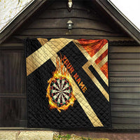 Flaming Dartboard Darts Quilt Personalized Bold Geometric Patterns - Wonder Print Shop