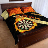 Flaming Dartboard Darts Quilt Bed Set Personalized Bold Geometric Patterns - Wonder Print Shop
