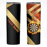 Flaming Dartboard Darts Skinny Tumbler Personalized Bold Geometric Patterns - Wonder Print Shop