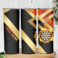 Flaming Dartboard Darts Skinny Tumbler Personalized Bold Geometric Patterns - Wonder Print Shop