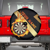 Flaming Dartboard Darts Spare Tire Cover Personalized Bold Geometric Patterns - Wonder Print Shop