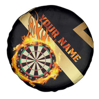 Flaming Dartboard Darts Spare Tire Cover Personalized Bold Geometric Patterns - Wonder Print Shop