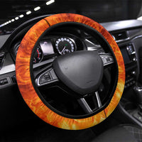 Flaming Dartboard Darts Steering Wheel Cover Bold Geometric Patterns - Wonder Print Shop