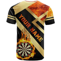 Flaming Dartboard Darts T Shirt Personalized Bold Geometric Patterns - Wonder Print Shop