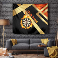Flaming Dartboard Darts Tapestry Personalized Bold Geometric Patterns - Wonder Print Shop