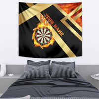 Flaming Dartboard Darts Tapestry Personalized Bold Geometric Patterns - Wonder Print Shop