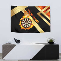 Flaming Dartboard Darts Tapestry Personalized Bold Geometric Patterns - Wonder Print Shop