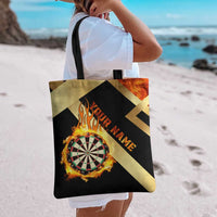 Flaming Dartboard Darts Tote Bag Personalized Bold Geometric Patterns - Wonder Print Shop