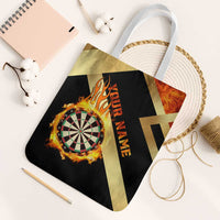 Flaming Dartboard Darts Tote Bag Personalized Bold Geometric Patterns - Wonder Print Shop