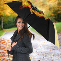 Flaming Dartboard Darts Umbrella Personalized Bold Geometric Patterns - Wonder Print Shop