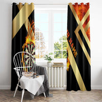 Flaming Dartboard Darts Window Curtain Personalized Bold Geometric Patterns - Wonder Print Shop