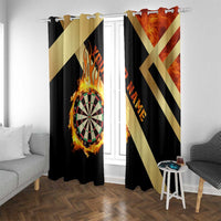 Flaming Dartboard Darts Window Curtain Personalized Bold Geometric Patterns - Wonder Print Shop