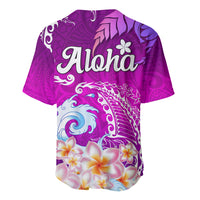 Hawaii Plumeria Flower Baseball Jersey Plumeria FLowers And Polynesian Pattern - Wonder Print Shop