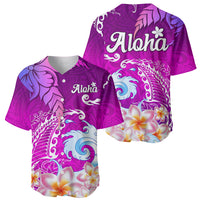 Hawaii Plumeria Flower Baseball Jersey Plumeria FLowers And Polynesian Pattern - Wonder Print Shop