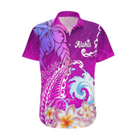 Hawaii Plumeria Flower Hawaiian Shirt Plumeria FLowers And Polynesian Pattern - Wonder Print Shop