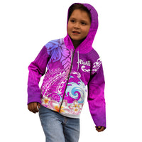 Hawaii Plumeria Flower Kid Hoodie Plumeria FLowers And Polynesian Pattern - Wonder Print Shop