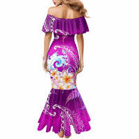 Hawaii Plumeria Flower Mermaid Dress Plumeria FLowers And Polynesian Pattern - Wonder Print Shop