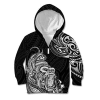 Hawaii Polynesian Kid Hoodie Gorila Tatoo Polynesian Style - Wonder Print Shop