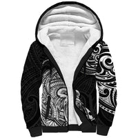 Hawaii Polynesian Sherpa Hoodie Gorila Tatoo Polynesian Style - Wonder Print Shop