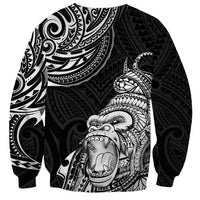 Hawaii Polynesian Sweatshirt Gorila Tatoo Polynesian Style - Wonder Print Shop