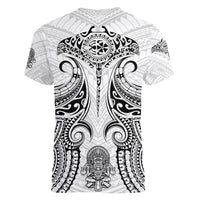 Hawaii Polynesian Women V Neck T Shirt Warrior symbol - Wonder Print Shop