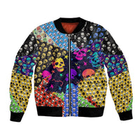 Skull Pattern Bomber Jacket Colorful Skull Pattern Mix - Wonder Print Shop