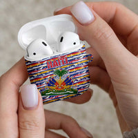 Haiti Christmas AirPods Case with Blue Red Yellow Xmas Santa Sleigh and Coat of Arms - Wonder Print Shop